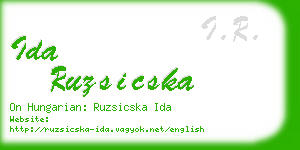 ida ruzsicska business card